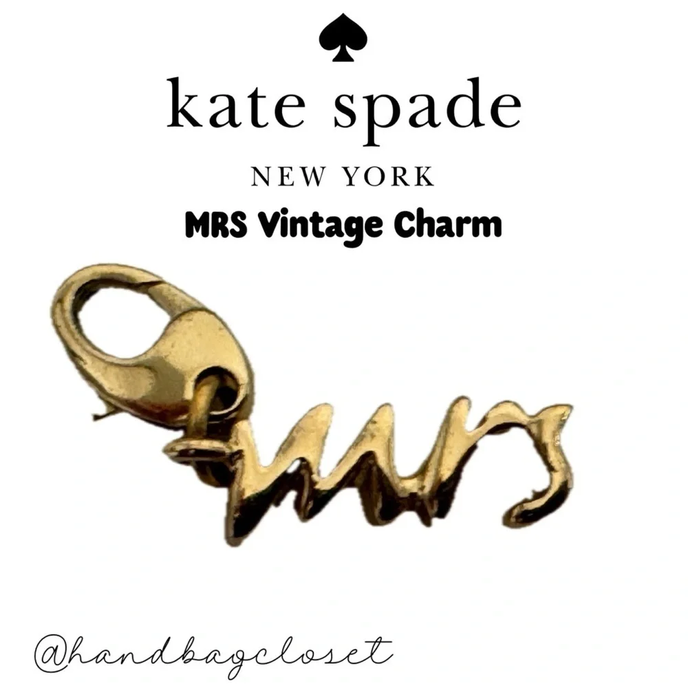 Kate Spade 12 KT Gold 'Mrs' Vintage Wedding Belles Charm (No Bracelet) - Picture 6 of 8